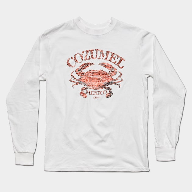 Cozumel, Mexico, Atlantic Blue Crab Long Sleeve T-Shirt by jcombs